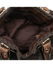 Pre-Loved by Azura Reborn - Pre-Loved Embossed Leather Trimmed Macadam Canvas Vertical Tote