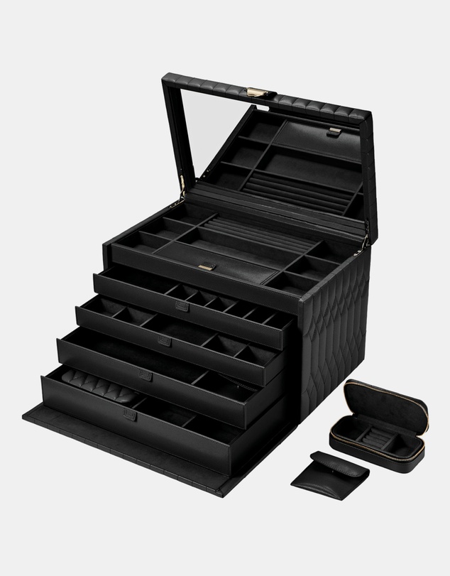 Wolf - WOLF Lauren Extra Large jewellery Box Black