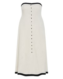 City Chic - Plus size Contrast Strapless Maxi Dress - natural