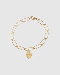 Von Treskow - Open Link Clip Chain Bracelet with Mini VT Heart