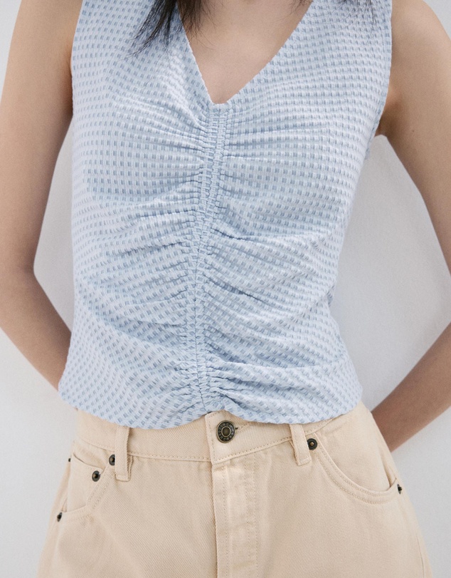 M.N.G - Ruched Fitted Top