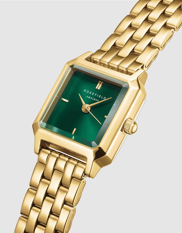 Rosefield - The Boxelle Emerald Gold-Tone Bracelet Watch