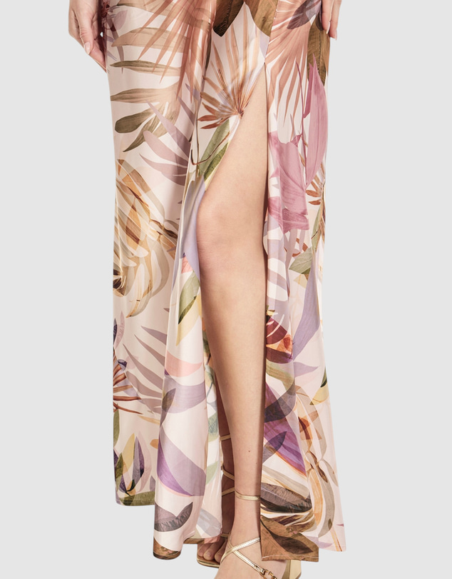 GUESS - Adele Lace Neckline Maxi Dress