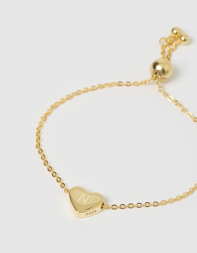 Izoa Kids - Kids Heart Alphabet Letter N Bracelet
