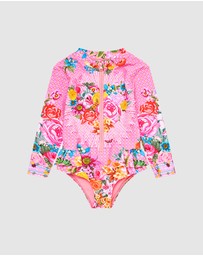 Camilla - Frilled Back Zip Front Paddle Suit - Babies