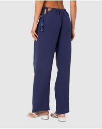 EDIKTED - Leoni Side Tie Cotton Gauze Pants