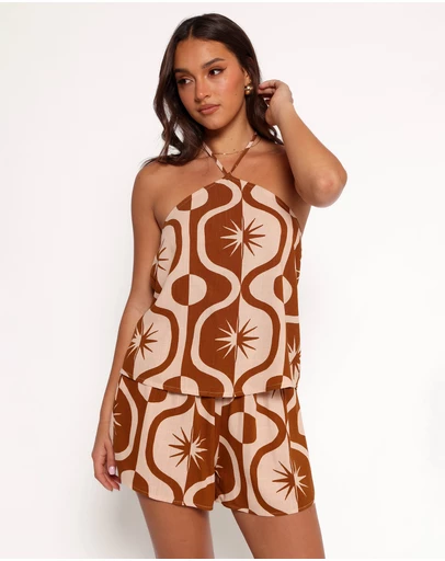 Petal & Pup - Henri Shorts - Tan Print