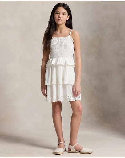 Polo Ralph Lauren - Smocked Cotton Jersey Knit Dress - Teens