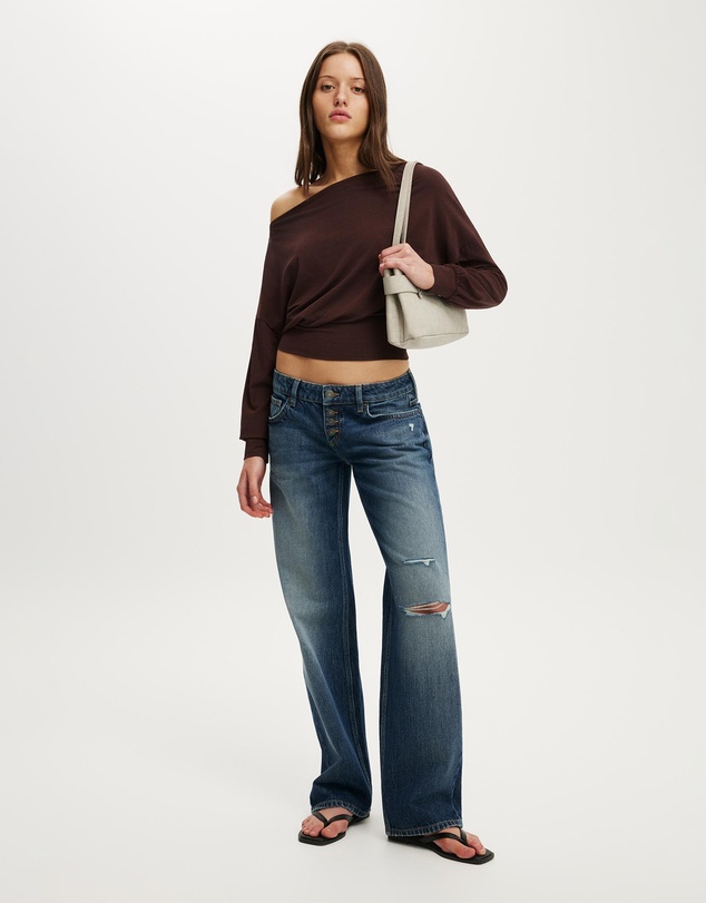 Cotton On - Sage Off Shoulder Long Sleeve