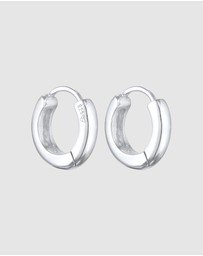 Elli Jewelry - Earrings Creoles Hinge Basic Round in 925 sterling silver