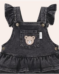 Huxbaby - Knit Denim Frill Pinafore - Babies-Kids