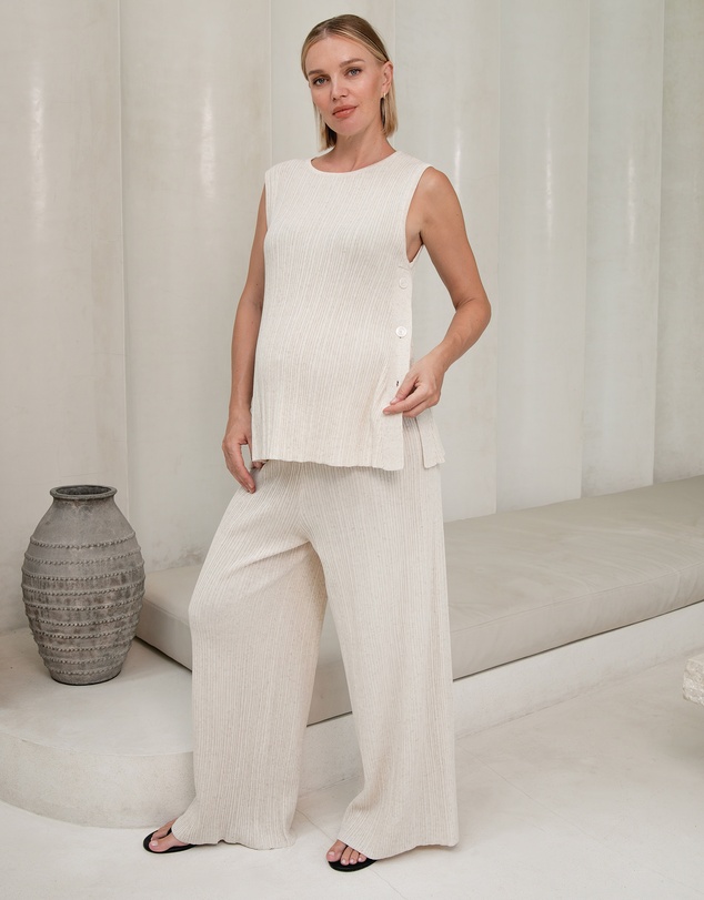 Soon Maternity - Collette Linen Knit Wide Pants