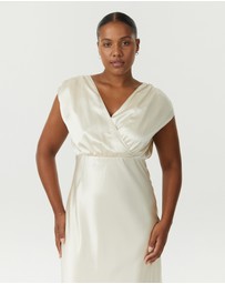 Third Form - Satin Cross Over Gather Dress