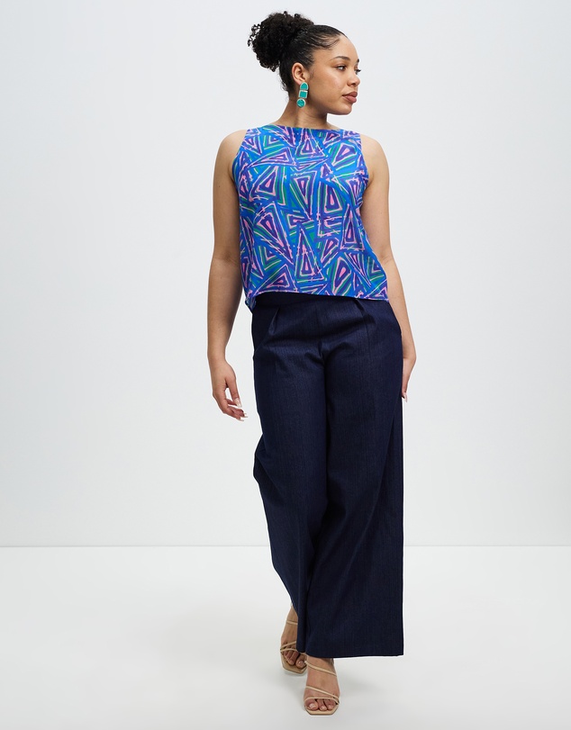 The Social Outfit - Fariba's Triangles Silk Shell Top
