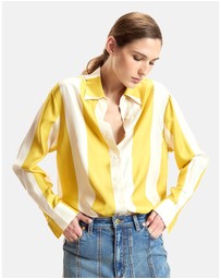 Cynthia Rowley - Silk Striped Button-Up Shirt