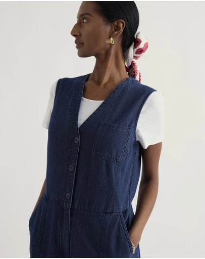 Seasalt - Seasalt Cornwall Navy Braya Wide Leg Jumpsuit