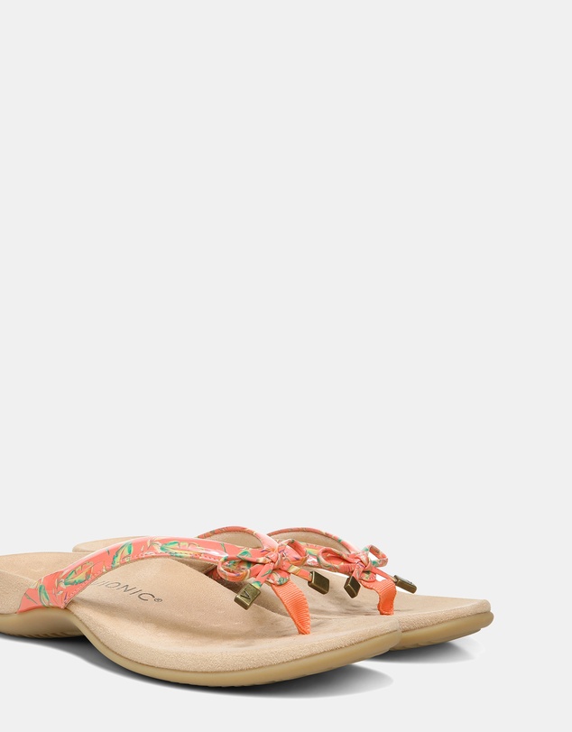 Vionic - Bella Toe Post Sandal - Papaya Tropical
