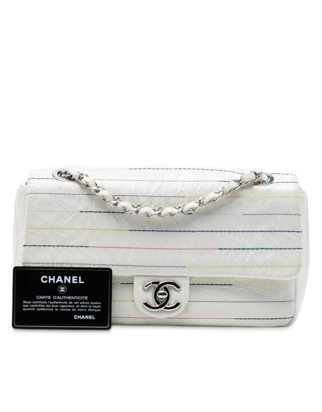 Pre-Loved by Azura Reborn - Pre-Loved Distressed Calfskin Straight Line Stitch Flap