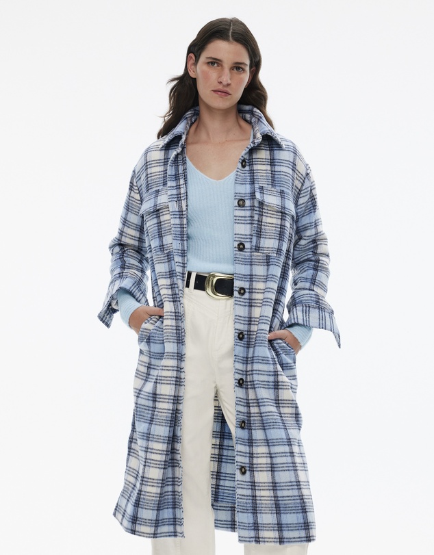 Witchery - Wool Blend Check Longline Shacket