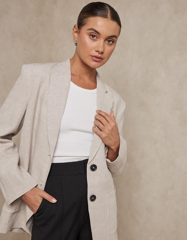 AERE - Oversized Linen Blazer