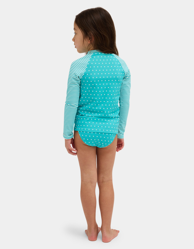 Roxy - Girls 2 to 7 Coastal Clash Long Sleeve Swim Two Piece