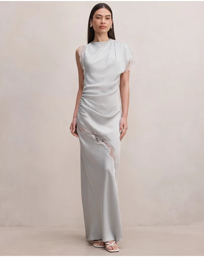 Forever New - Kody Satin Lace Asymmetric Dress