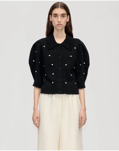 Stine Goya - Bobble Knit Polo Cardigan