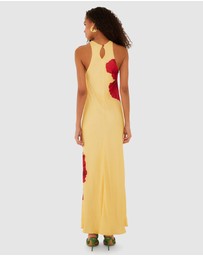 Farm Rio - Poppy Flowers Light Yellow Sleeveless Maxi Dress