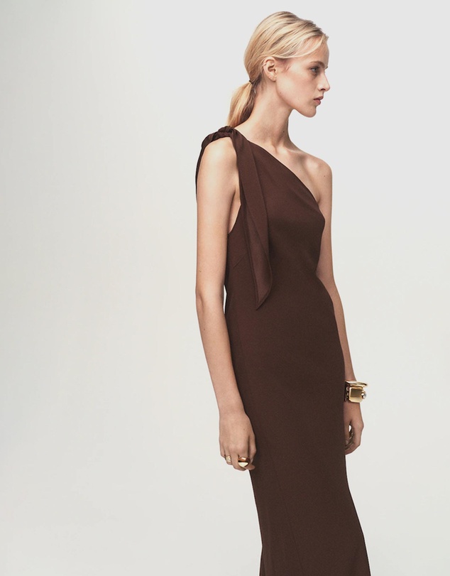 M.N.G - Asymmetrical Dress With Knot Strap
