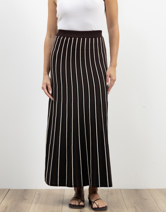 Atmos&Here - Mary Knitted Stripe Midi Skirt