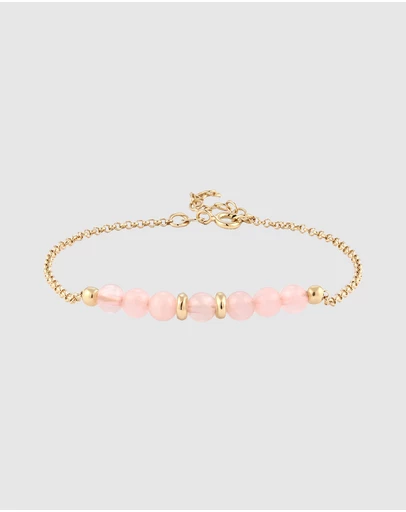 Elli Jewelry - Bracelet Quartz Beads 925 Sterling Silver Gold-Plated