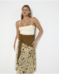 Cirkular - Pre-Loved - Proenza Schouler Asymmetric Belted Midi Skirt
