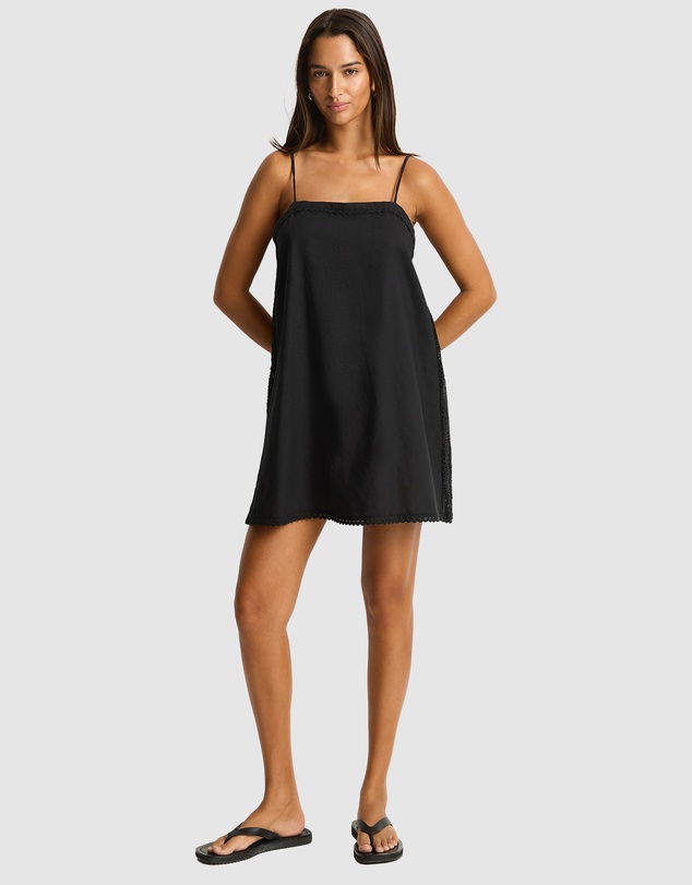 Sea Level Australia - Shore Linen Panelled Bandeau Lace Short Dress