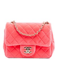 Pre-Loved by Azura Reborn - Pre-Loved Mini Square Classic Velvet Pearl Crush Single Flap