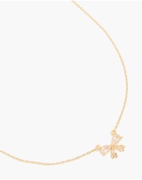 Lovisa - Waterproof Gold Plated Stainless Steel Cubic Zirconia Bow Pendant Necklace