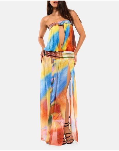 Jaded London - Jewel Band Double Split Maxi Dress