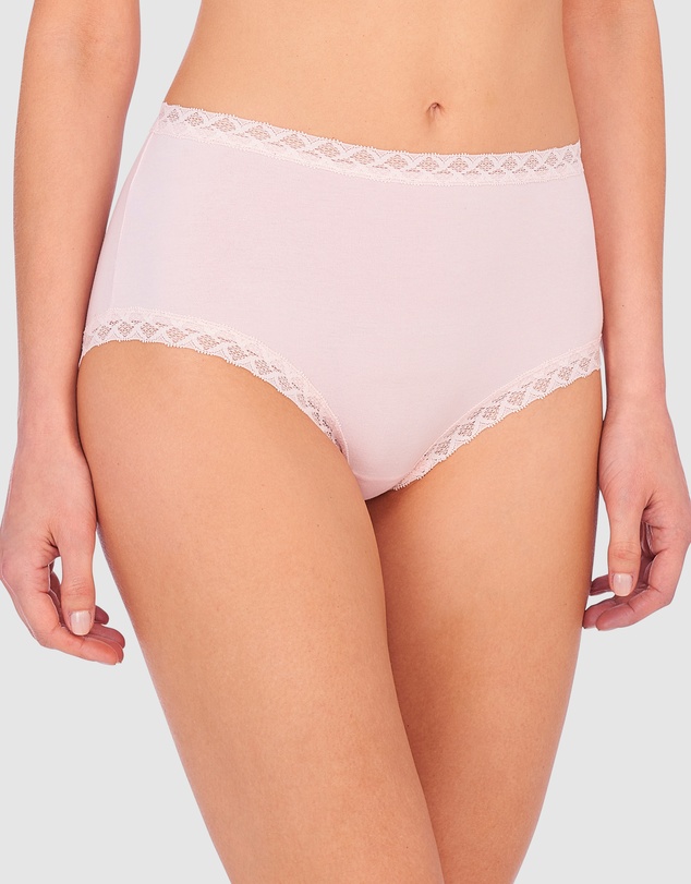 Natori - Bliss Lace Trim Pima Cotton High Waist Full Brief