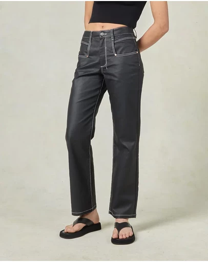 DRICOPER DENIM - Betzy Coated Black High Jeans