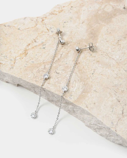 Forcast - Macy Sterling Silver Plated 2 Way Earrings