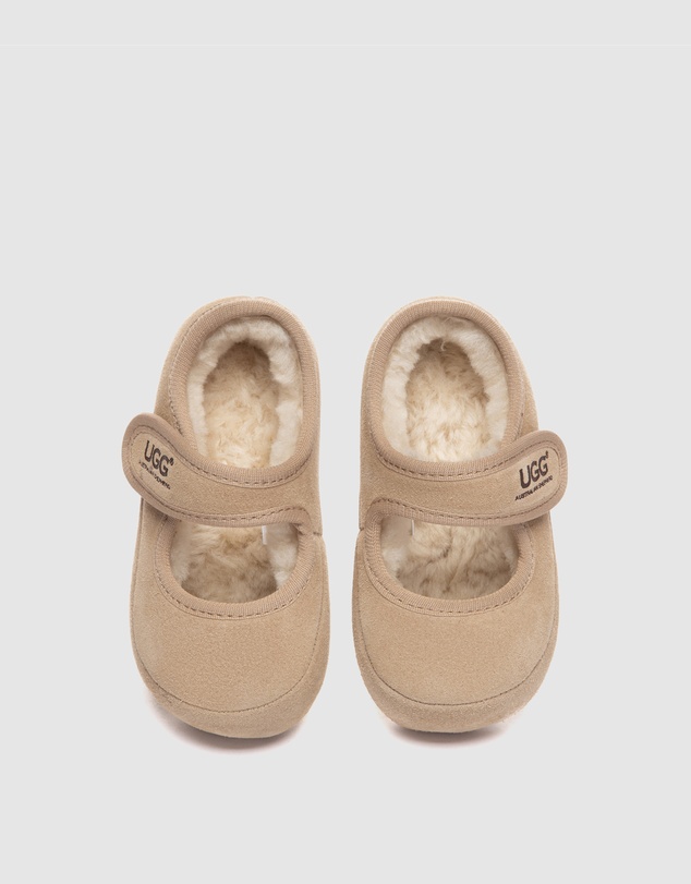 EVERAU - Australian Shepherd Ugg Millie Toddler Cow Suede Upper Loafer Oxfords Flats