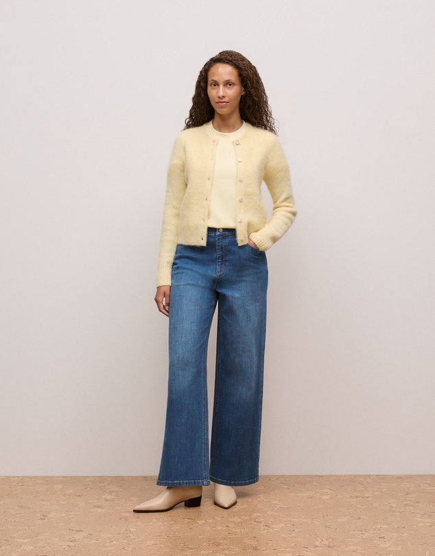 Trenery - Cotton Modal Interlock T-shirt in Winter Butter