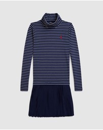 Polo Ralph Lauren - Striped Stretch Jersey Turtleneck Dress - ICONIC EXCLUSIVE - Teens