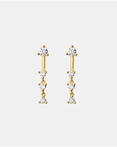 Zoe Olivia - 14K Gold Vermeil Cubic Zirconia Drop Ear Jacket