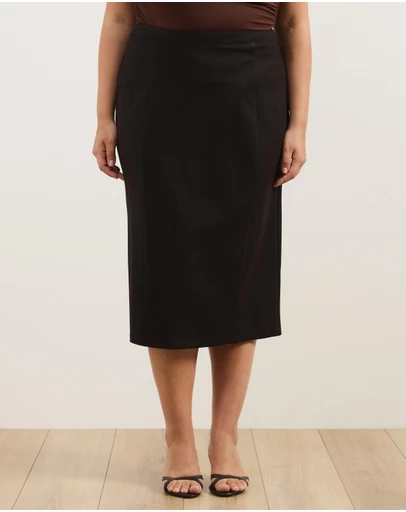 Atmos&Here Curvy - Ponte Maxi Pencil Skirt