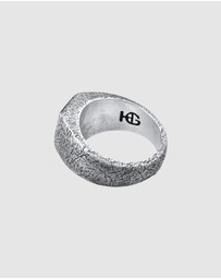 Haze & Glory - ICONIC EXCLUSIVE - Ring Men Signet Black Palm Onyx 925 Sterling Silver