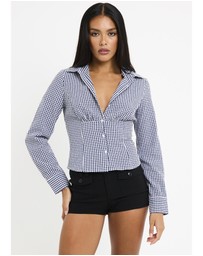 Alice In The Eve - Isha Check Button Down Long Sleeve Shirt