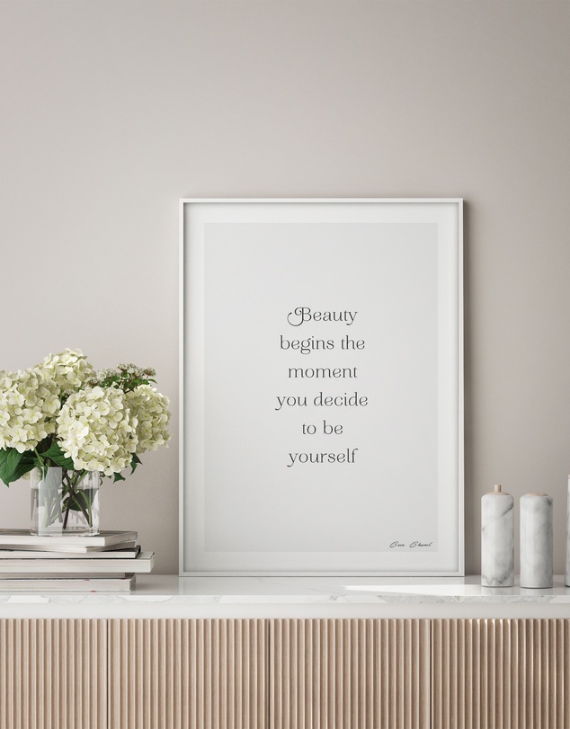 Olive et Oriel - Beauty Begins - Coco Chanel Art Print