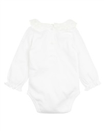 Bebe by Minihaha - Girls Lace Collar LS Bodysuit - Babies
