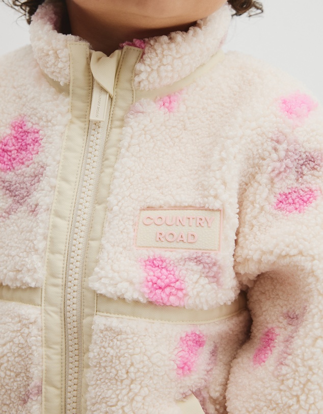 Country Road - Print Sherpa Zip Through