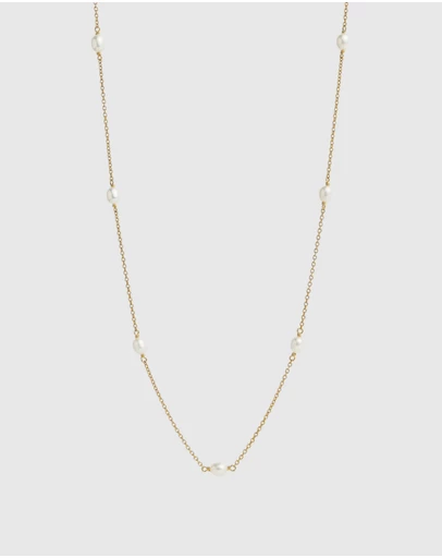 Najo - Tidal Whisper Yellow Gold Pearl Necklace